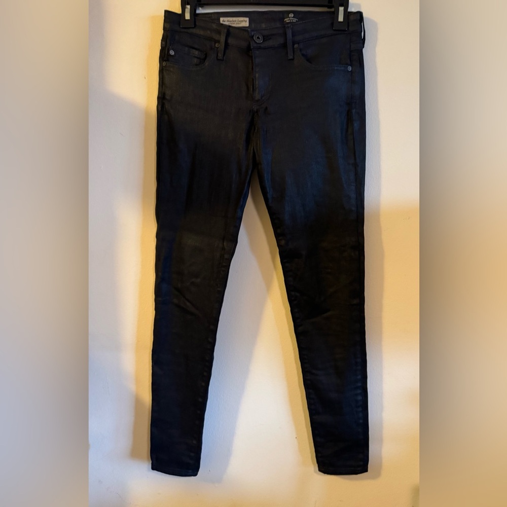 AG Adriano Goldschmied Black Skinny Shiny Jeans 27 R
